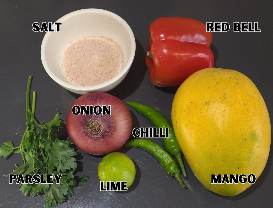 Ingredient Shots for Easy Mango Salsa