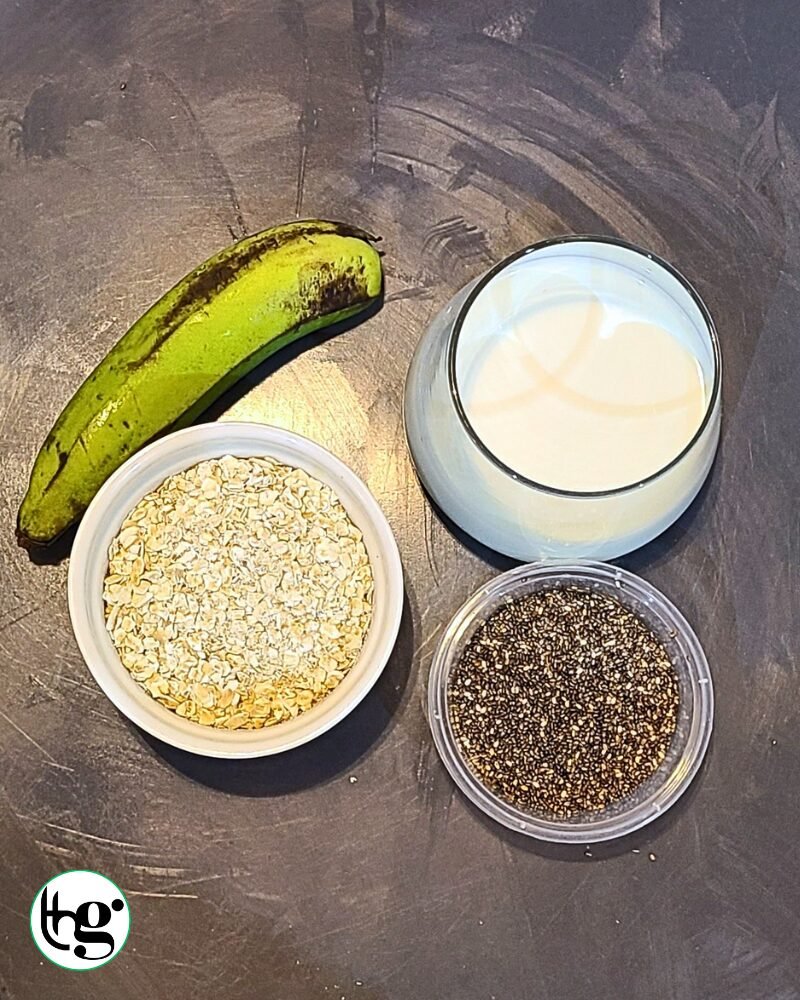 Ingredients shot for Powerful breakfast Smoothie