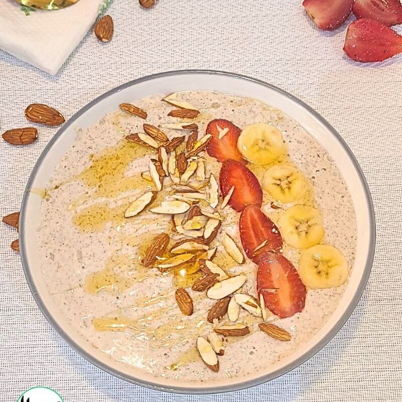 Close up image for Chia Oat Breakfast Bowl